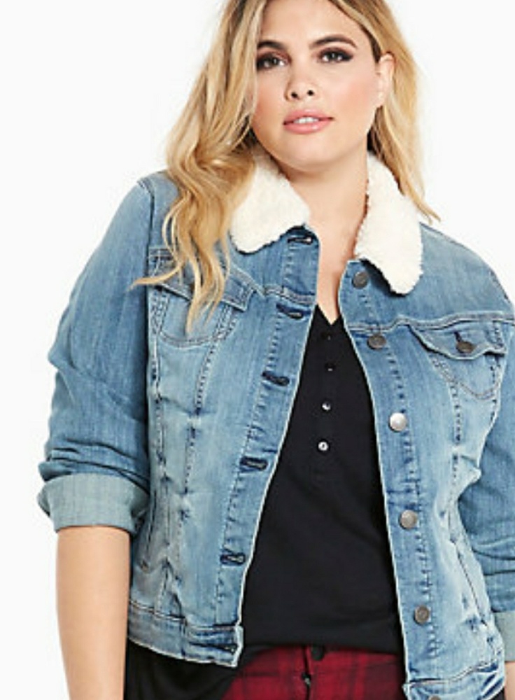 Torrid 00 (10) Sherpa jeans jacket new with tags